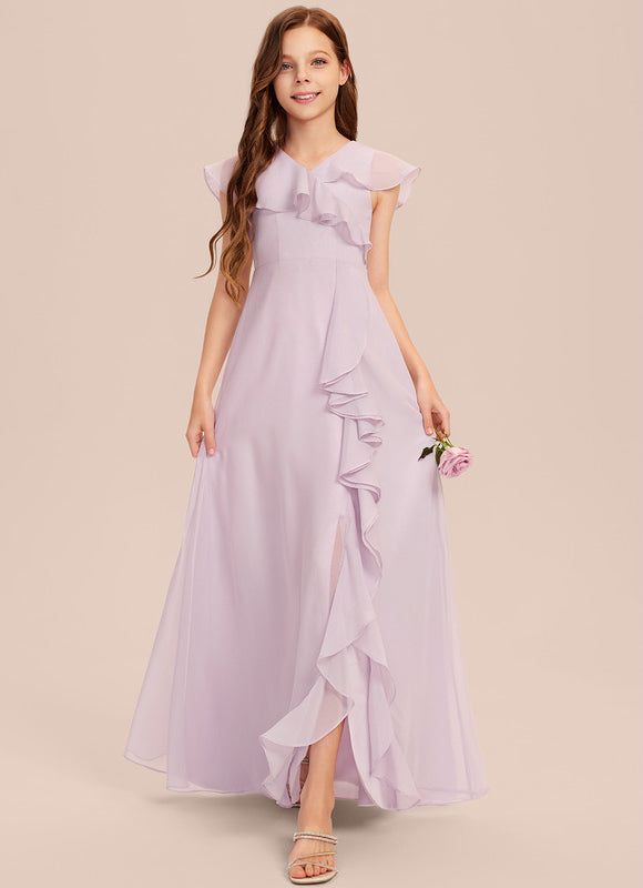 Robe Cérémonie Mousseline Bleu Pastel - gallery 7