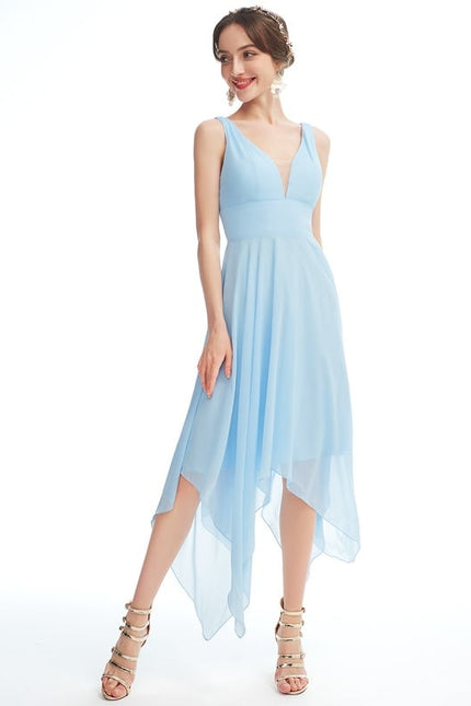 Robe Cérémonie Fluide Marine Élégante