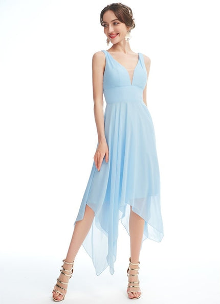 Robe Cérémonie Fluide Marine Élégante
