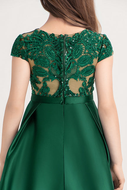 Robe Cérémonie Satin Vert - gallery 4
