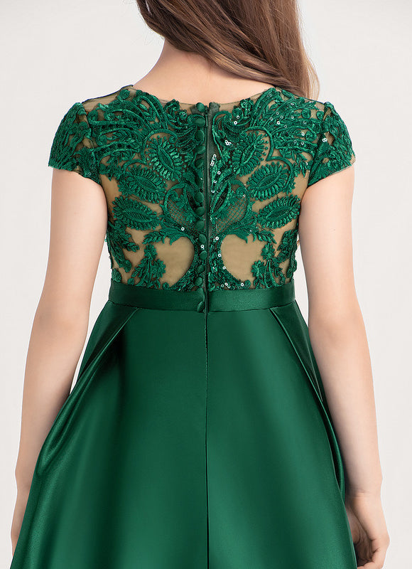 Robe Cérémonie Satin Vert - gallery 4