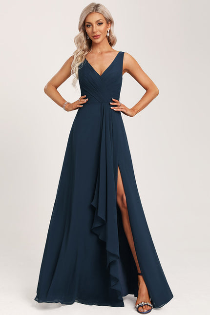 Robe Cérémonie Longue Volants Rose