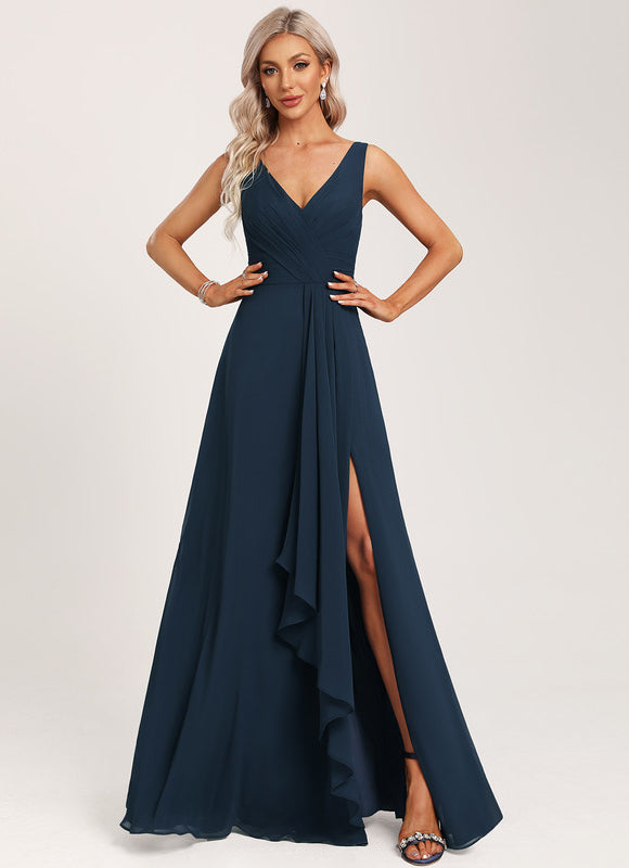 Robe Cérémonie Longue Volants Rose