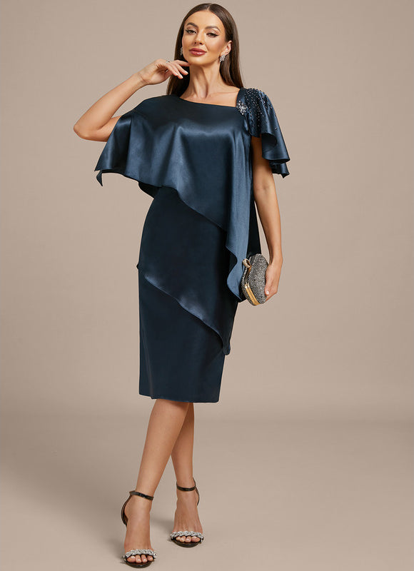 Robe Cérémonie Drapée Marine - gallery 2