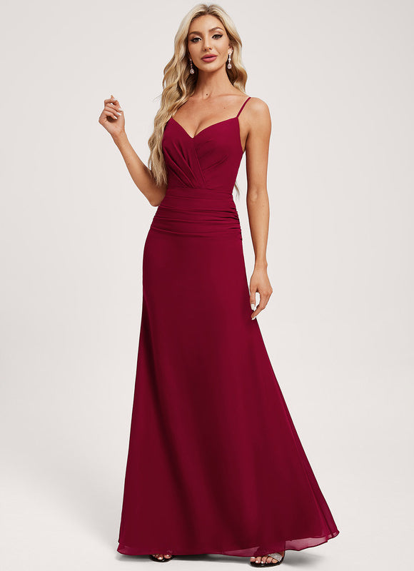 Robe Cérémonie Bordeaux Ajustée - gallery 1