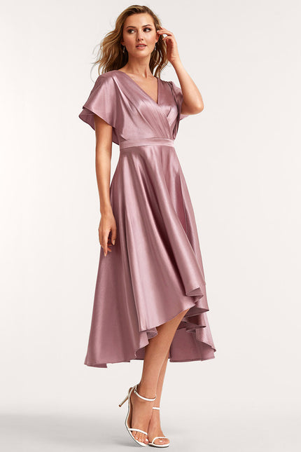 Robe Cérémonie Satin Rose Poudré - gallery 2