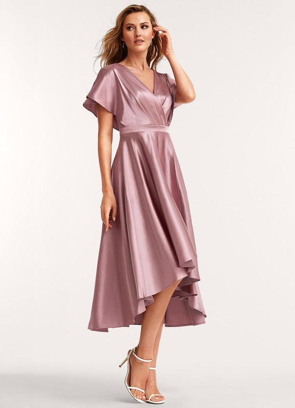 Robe Cérémonie Satin Rose Poudré - gallery 2