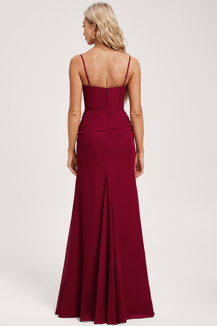 Robe Cérémonie Bordeaux Ajustée - gallery 4