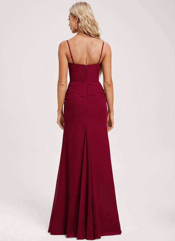 Robe Cérémonie Bordeaux Ajustée - gallery 4