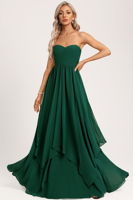 Robe Cérémonie Chic Émeraude Flottante - gallery 3