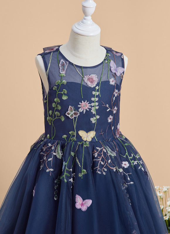 Robe Cérémonie Tulle Navy Floral - gallery 6