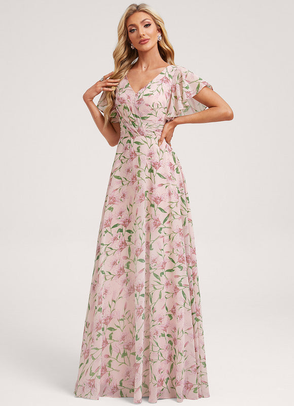 Robe Cérémonie Longue Volants Rose - gallery 1