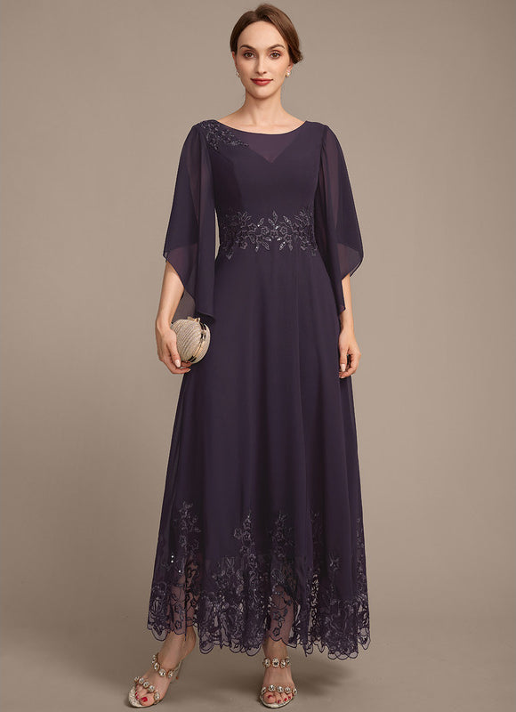 Robe Cérémonie Longue Violette Brodée - gallery 3
