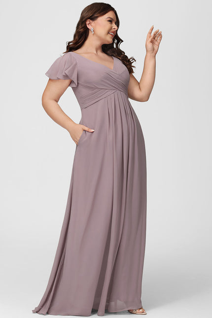 Robe Cérémonie Longue Volants Rose - gallery 8