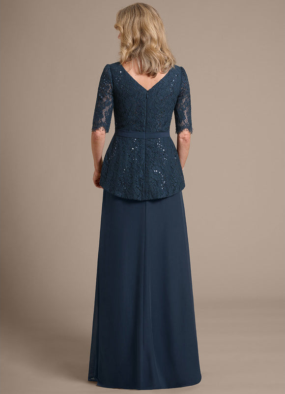 Robe Cérémonie Mère Mariée Bleu Nuit - gallery 6