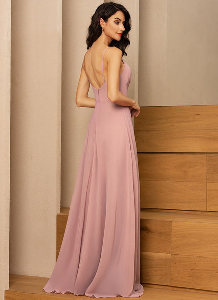 Robe Cérémonie Longue Volants Rose
