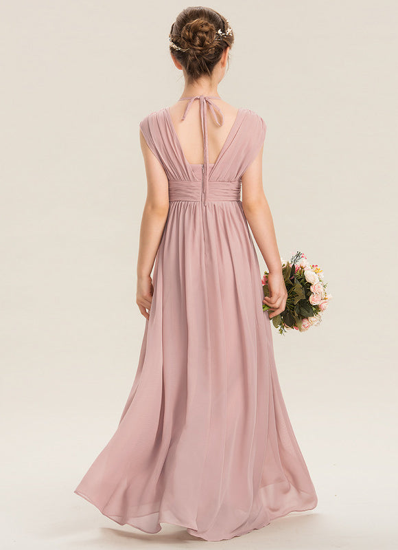 Robe Cérémonie Demoiselle Dhonneur Beige - gallery 3