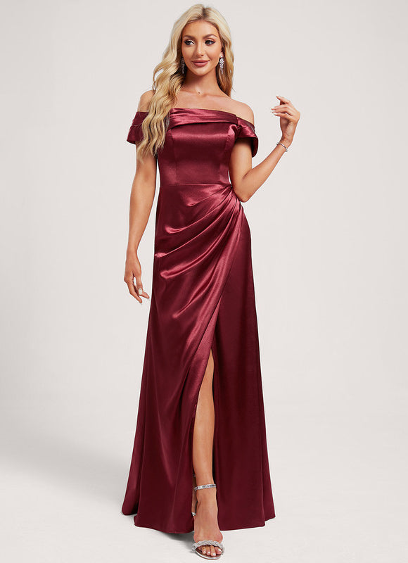 Robe Cérémonie Satin Cuivrée