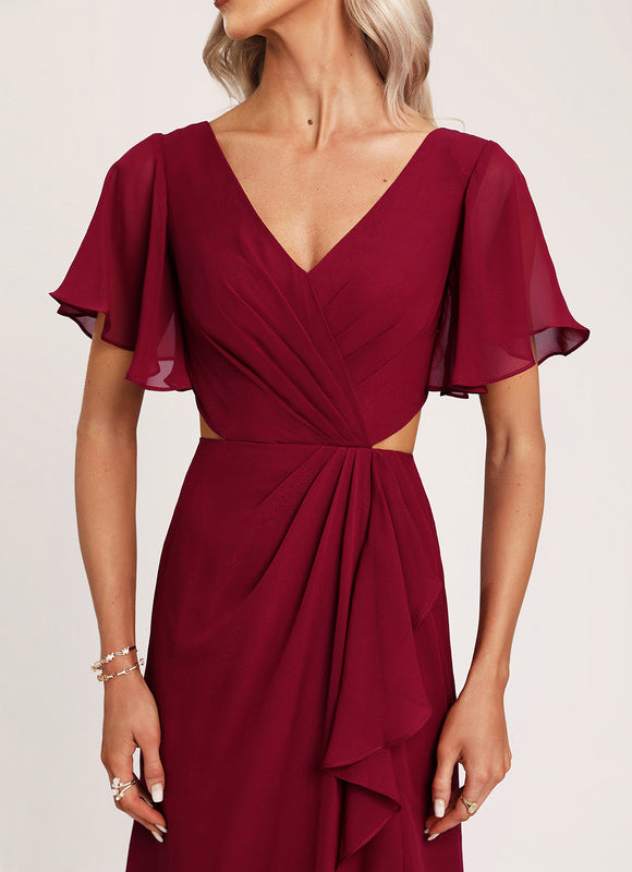 Robe Cérémonie Longue Volants Rose - gallery 1