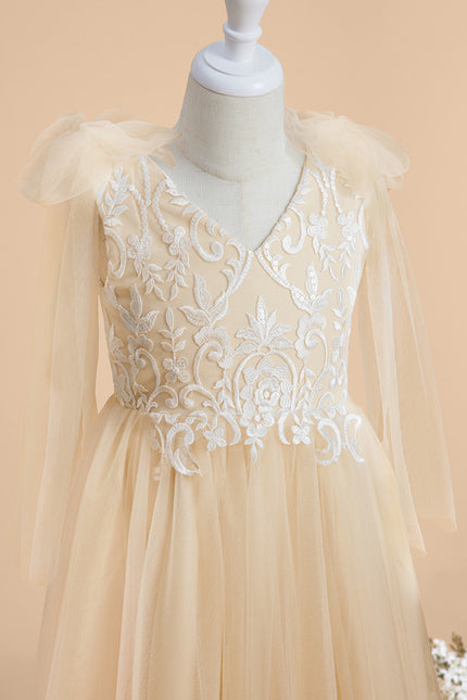 Robe Dentelle Beige Ceremonie - gallery 6