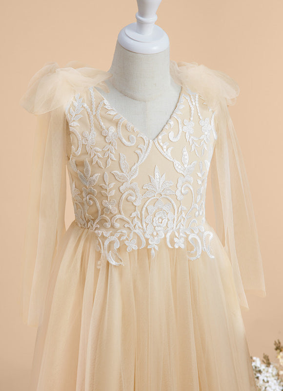Robe Dentelle Beige Ceremonie - gallery 6