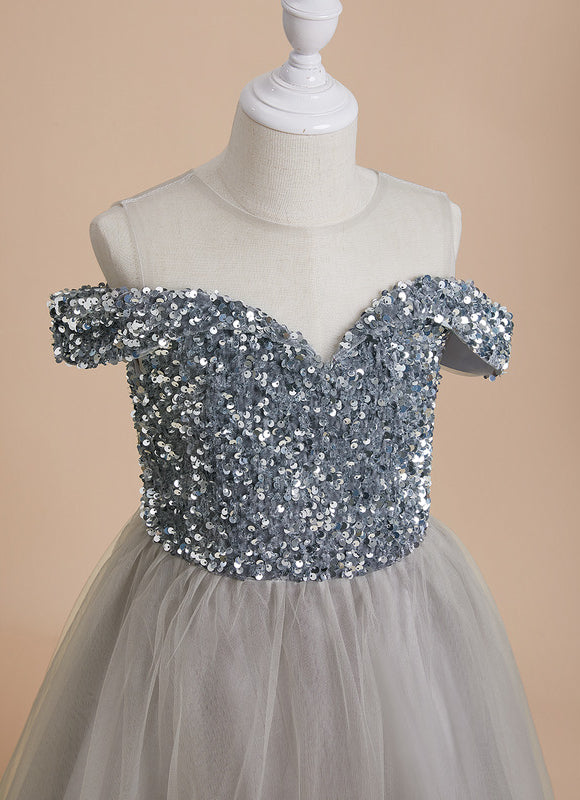 Robe Cérémonie Tulle Argenté - gallery 2