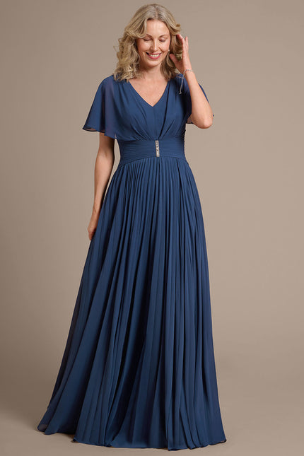 Robe Cérémonie Fluide Bleu Nuit - gallery 5