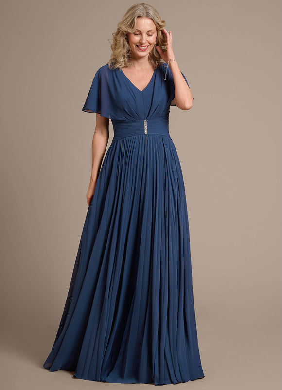 Robe Cérémonie Fluide Bleu Nuit - gallery 5