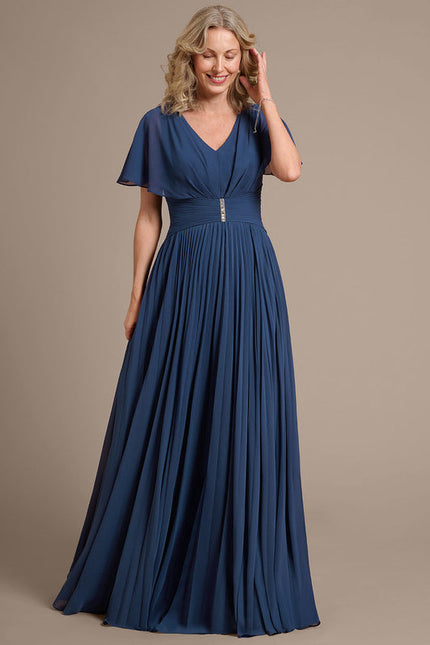 Robe Cérémonie Fluide Bleu Nuit - gallery 5