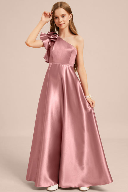 Robe Cérémonie Satin Bordeaux Élégante - gallery 6