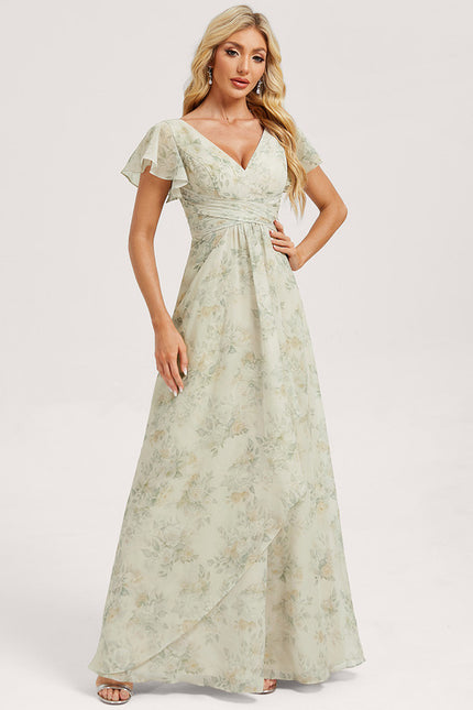 Robe Cérémonie Longue Volants Rose