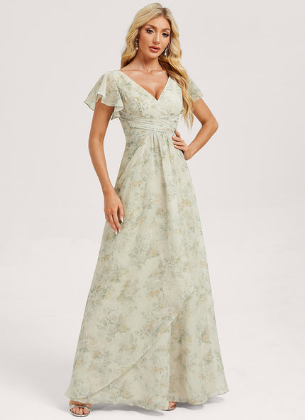 Robe Cérémonie Longue Volants Rose
