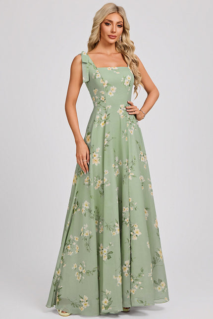 Robe Cérémonie Mousseline Verte - gallery 1