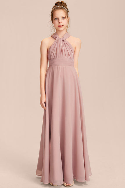 Robe Cérémonie Mousseline Rose Poudré - gallery 1