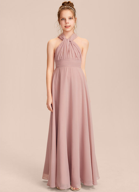 Robe Cérémonie Mousseline Rose Poudré - gallery 1