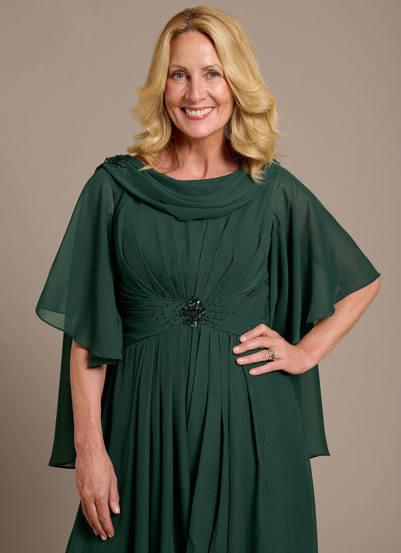 Robe Cérémonie Mousseline Émeraude - gallery 3