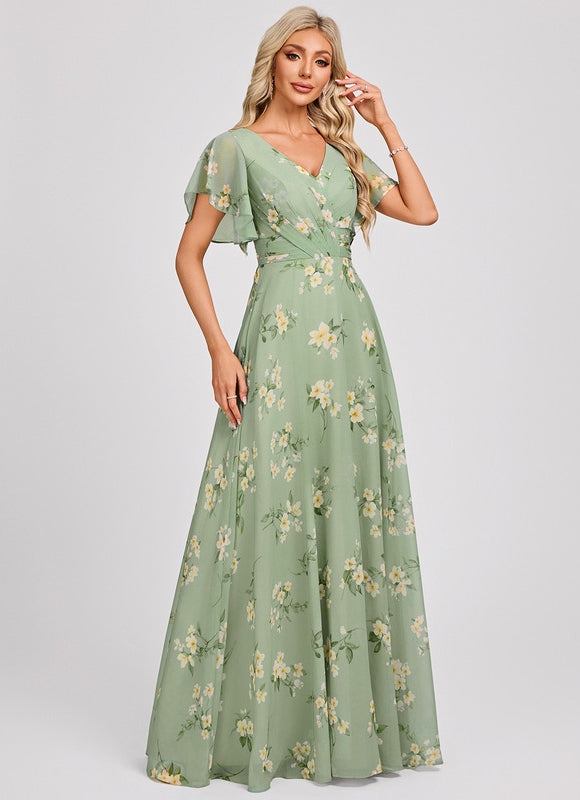 Robe Cérémonie Longue Volants Rose - gallery 3