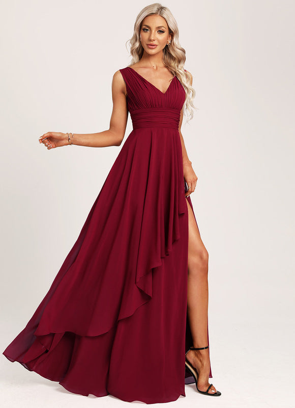 Robe Cérémonie Longue Volants Rose - gallery 2