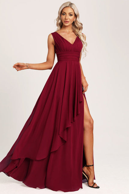 Robe Cérémonie Longue Volants Rose - gallery 2
