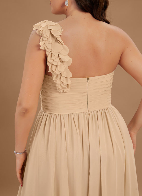 Robe Cérémonie Asymétrique Beige - gallery 7