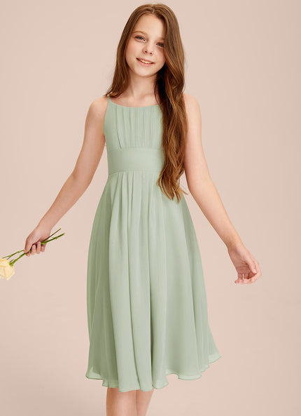 Robe Cérémonie Mousseline Marine Ajustée