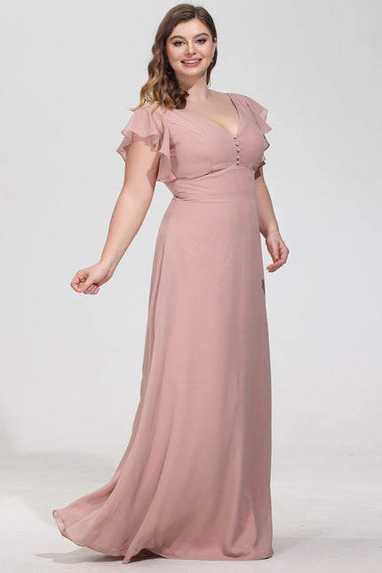 Robe Cérémonie Longue Volants Rose - gallery 8