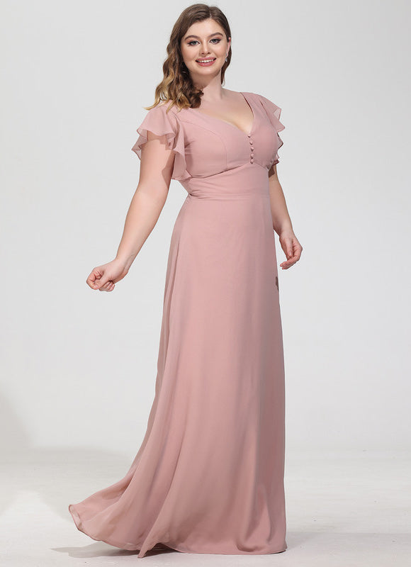 Robe Cérémonie Longue Volants Rose - gallery 8