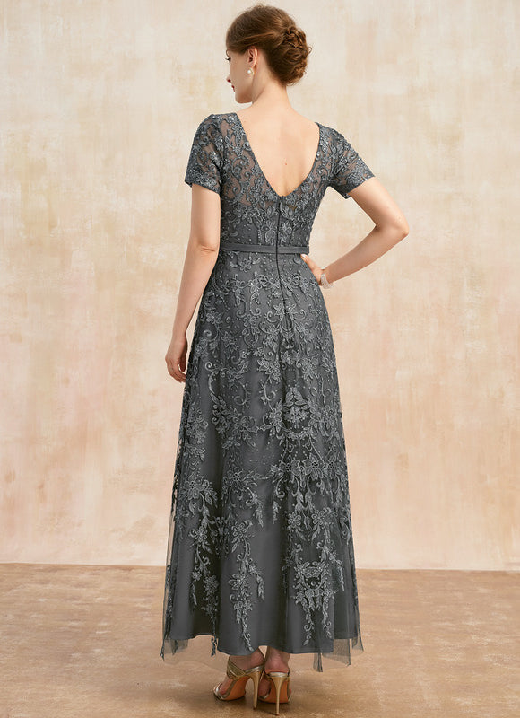 Robe Cérémonie Longue Violette Brodée - gallery 5