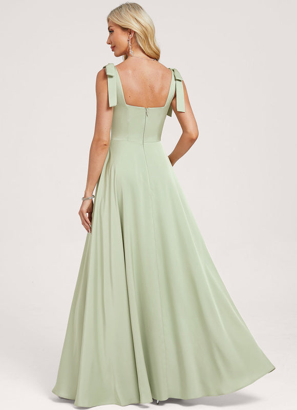 Robe Cérémonie Satin Vert Poudré - gallery 4