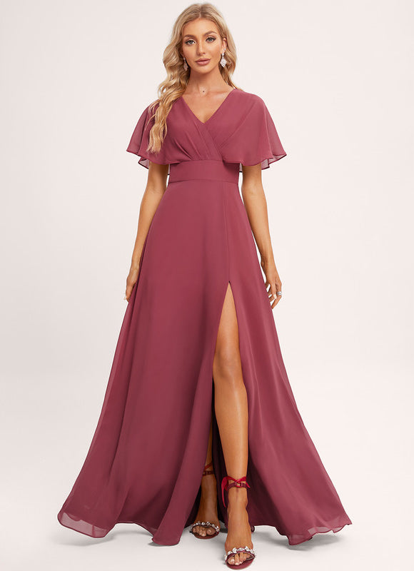 Robe Cérémonie Longue Volants Rose - gallery 3