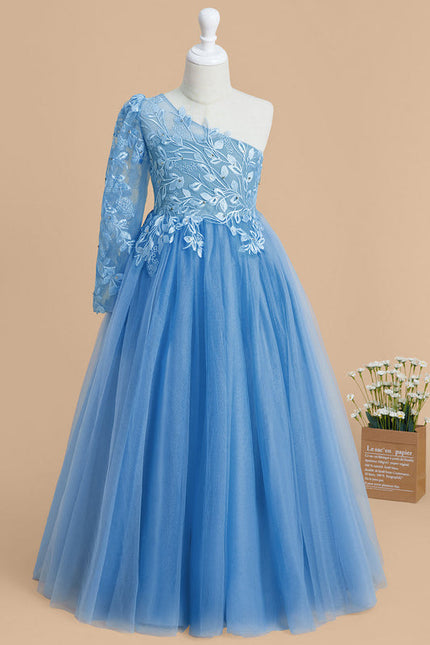 Robe Ceremonie Fille Bleu - gallery 1