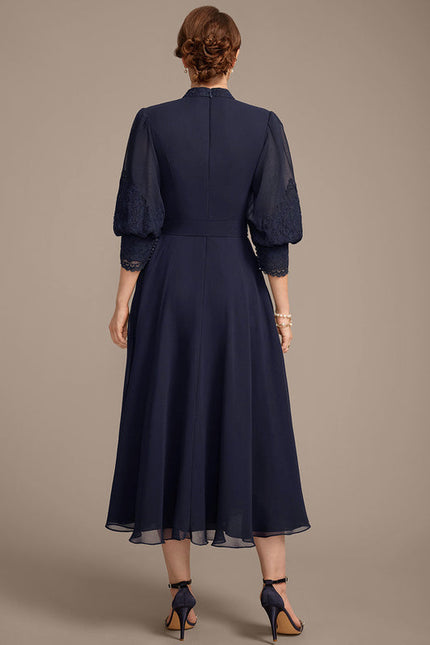 Robe Cérémonie Col Montant Marine - gallery 5