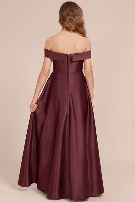 Robe Cérémonie Satin Bordeaux - gallery 1