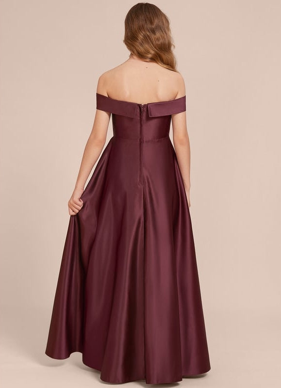 Robe Cérémonie Satin Bordeaux - gallery 1